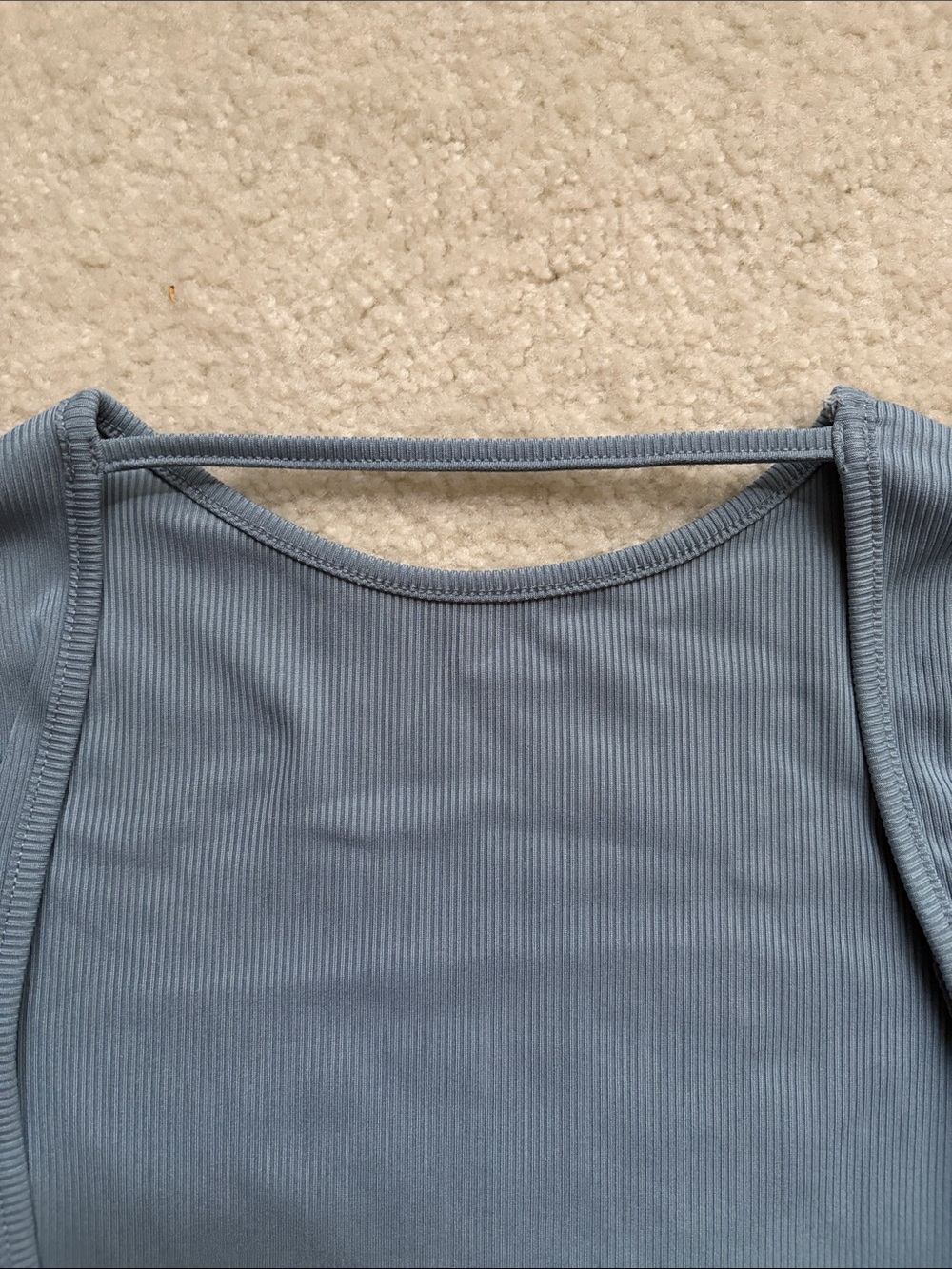 Princess Polly Slate Blue Ribbed Crop Top - Picture 4 of 7
